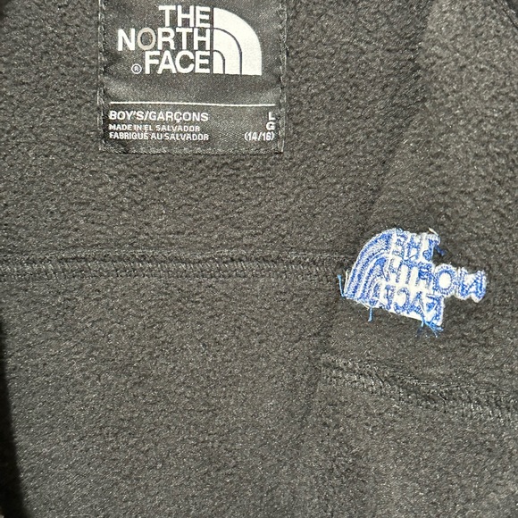 North Face boys fleece jacket size L, black, xlnt cond, zippered pockets - Picture 3 of 5